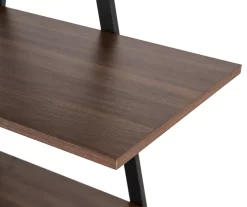 Walnut Modern A-Frame 4-Shelf Bookcase -Home Style Shop 810598942 A0 4