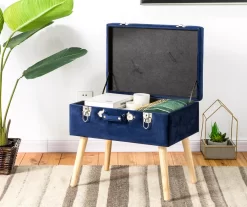 Glitzhome Velvet Suitcase Storage Stool -Home Style Shop 810598944 A0 3