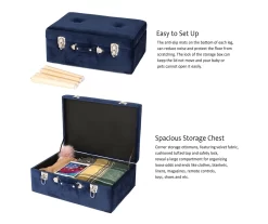 Glitzhome Velvet Suitcase Storage Stool -Home Style Shop 810598944 A0 7