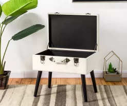 Seashell White Velvet Suitcase Storage Stool -Home Style Shop 810598945 A0 3