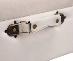 Seashell White Velvet Suitcase Storage Stool -Home Style Shop 810598945 A0 5