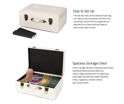 Seashell White Velvet Suitcase Storage Stool -Home Style Shop 810598945 A0 7