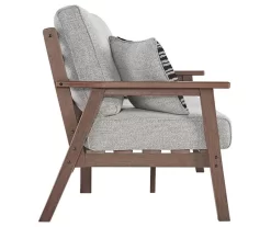 Emmeline Wood Look Cushioned Patio Loveseat -Home Style Shop 810599349 4