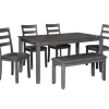 Fairview 6-Piece Dining Set With Bench