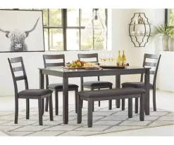 Fairview 6-Piece Dining Set With Bench -Home Style Shop 810599355 9