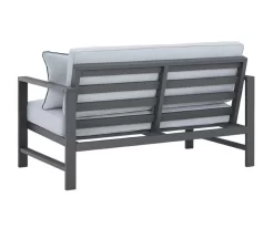 Fynnegan Gray Wood Cushioned Patio Loveseat & Coffee Table Set -Home Style Shop 810599482 5