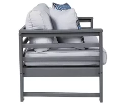 Amora Wood Look Cushioned Patio Loveseat -Home Style Shop 810599485 4