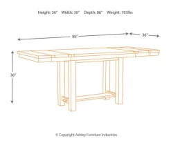 Moriville Extension Leaf Counter-Height Dining Table -Home Style Shop 810599583 9