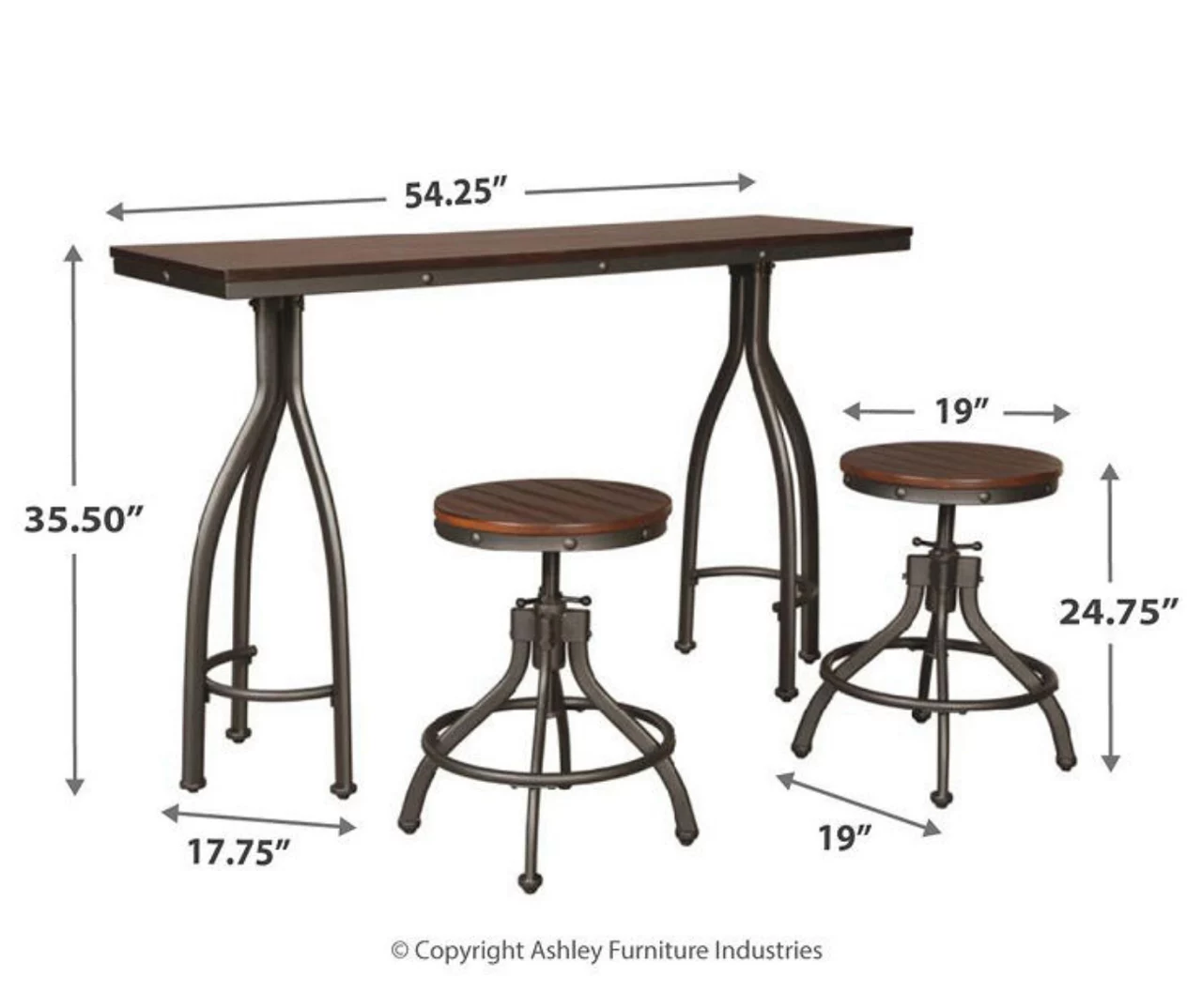 Odium 3-Piece Counter-Height Dining Set 7 Odium 3-Piece Counter-Height Dining Set - Image 7