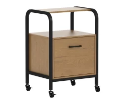 Wood & Metal File Rolling Storage Cart