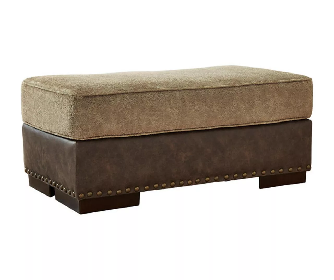 Alesbury Brown Faux Leather Ottoman 3 Alesbury Brown Faux Leather Ottoman - Image 3