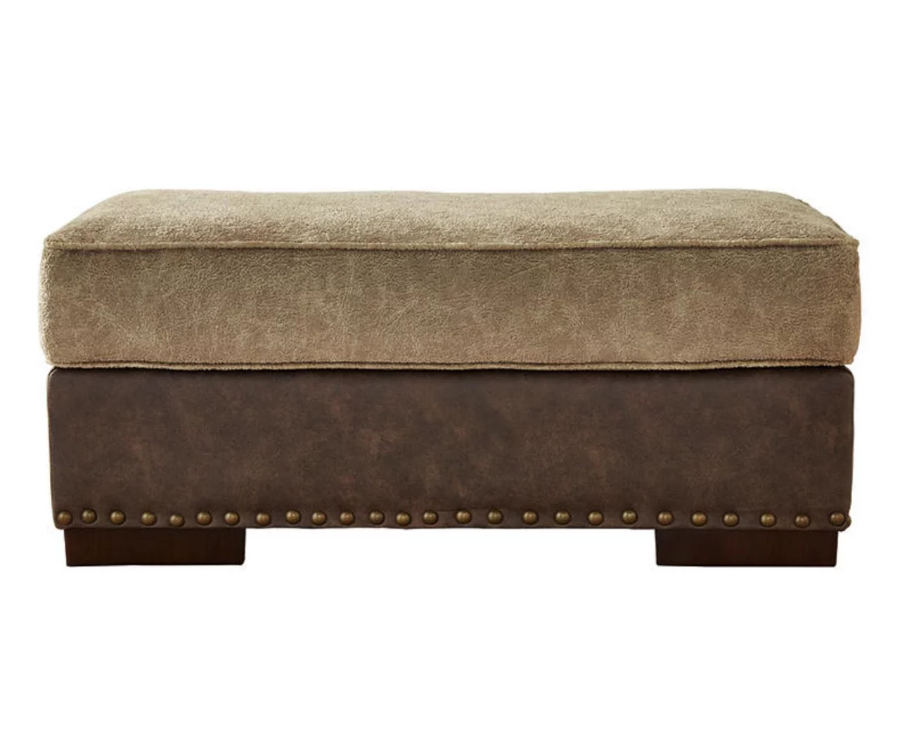 Alesbury Brown Faux Leather Ottoman 1 Alesbury Brown Faux Leather Ottoman