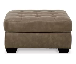 Keskin Brown Faux Leather Oversize Accent Ottoman -Home Style Shop 810612412 2