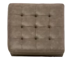 Keskin Brown Faux Leather Oversize Accent Ottoman -Home Style Shop 810612412 3