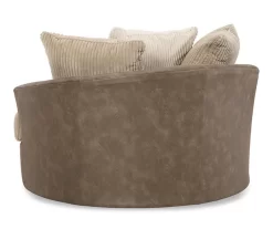 Keskin Brown Faux Leather Oversize Swivel Accent Chair 8 Keskin Brown Faux Leather Oversize Swivel Accent Chair -Home Style Shop 810612413 4