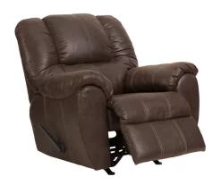 McGann Walnut Faux Leather Rocker Recliner -Home Style Shop 810612512 4