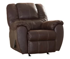 McGann Walnut Faux Leather Rocker Recliner -Home Style Shop 810612512 5