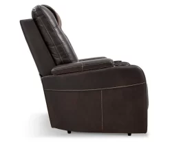 Composer Brown Faux Leather Power Recliner -Home Style Shop 810612553 12