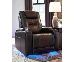 Composer Brown Faux Leather Power Recliner -Home Style Shop 810612553 2