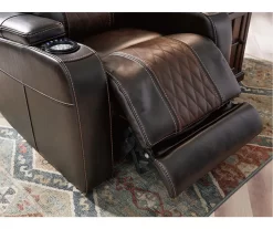 Composer Brown Faux Leather Power Recliner -Home Style Shop 810612553 4