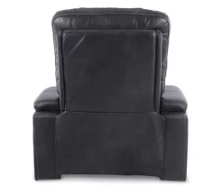 Composer Black Faux Leather Power Recliner -Home Style Shop 810612554 1