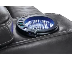 Composer Black Faux Leather Power Recliner -Home Style Shop 810612554 3