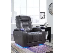 Composer Black Faux Leather Power Recliner -Home Style Shop 810612554 B0 1