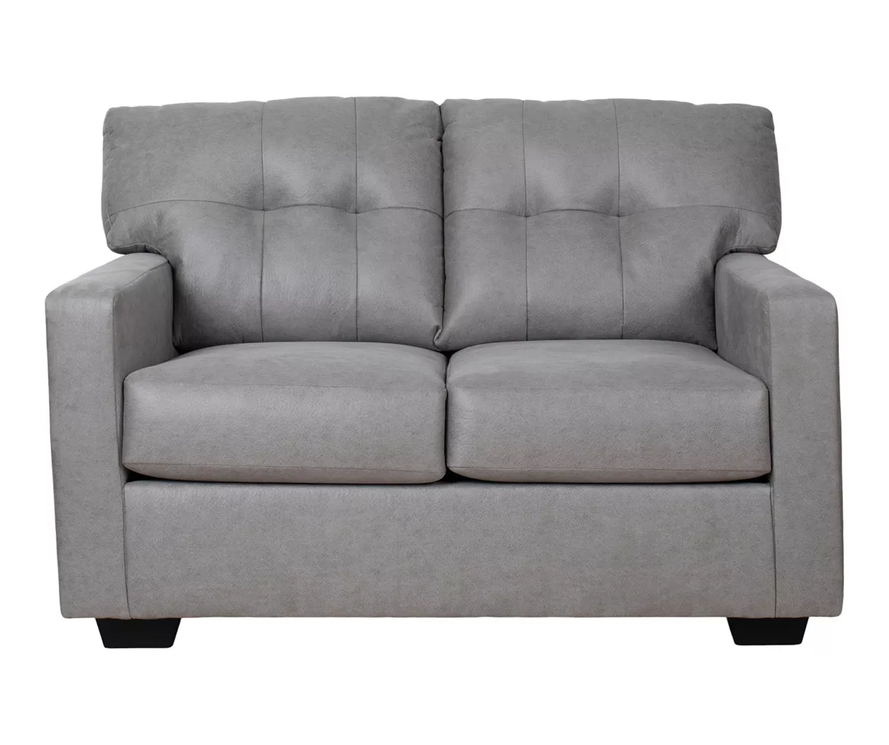 Battstone Graphite Faux Leather Loveseat 1 Battstone Graphite Faux Leather Loveseat