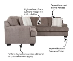 Broyhill McRay Pewter Sectional -Home Style Shop 810613210 810613211 X0 1 1