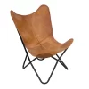 Tan Leather Butterfly Chair