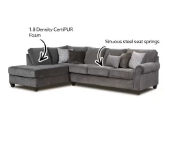 Broyhill Tripoli Slate Sectional & Ottoman Set -Home Style Shop 810616881 810616882 X0 1