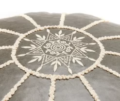 Moroccan Vegan Leather Pouf 5 Moroccan Vegan Leather Pouf -Home Style Shop 810617353 A8