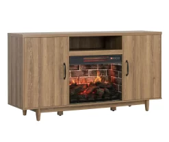 60" Modern Tan Electric Fireplace Console -Home Style Shop 810617759 A0 2