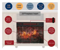 60" Modern Tan Electric Fireplace Console -Home Style Shop 810617759 M7