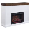 62" White Shiplap Grand Electric Fireplace
