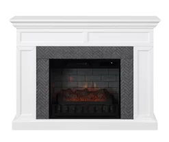 48" Faux Herringbone Mantel Electric Fireplace