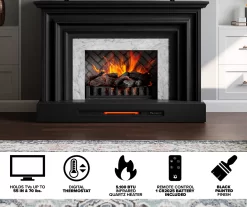 53.5" Black Petite Grand Electric Fireplace Console -Home Style Shop 810617767 M7