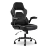White & Black Faux Leather Gaming Chair