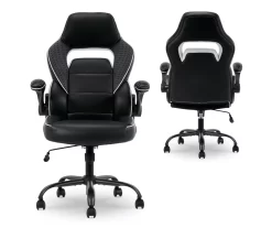 White & Black Faux Leather Gaming Chair 20 White & Black Faux Leather Gaming Chair -Home Style Shop 810618952 A0 10