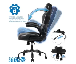 White & Black Faux Leather Gaming Chair 14 White & Black Faux Leather Gaming Chair -Home Style Shop 810618952 A0 3