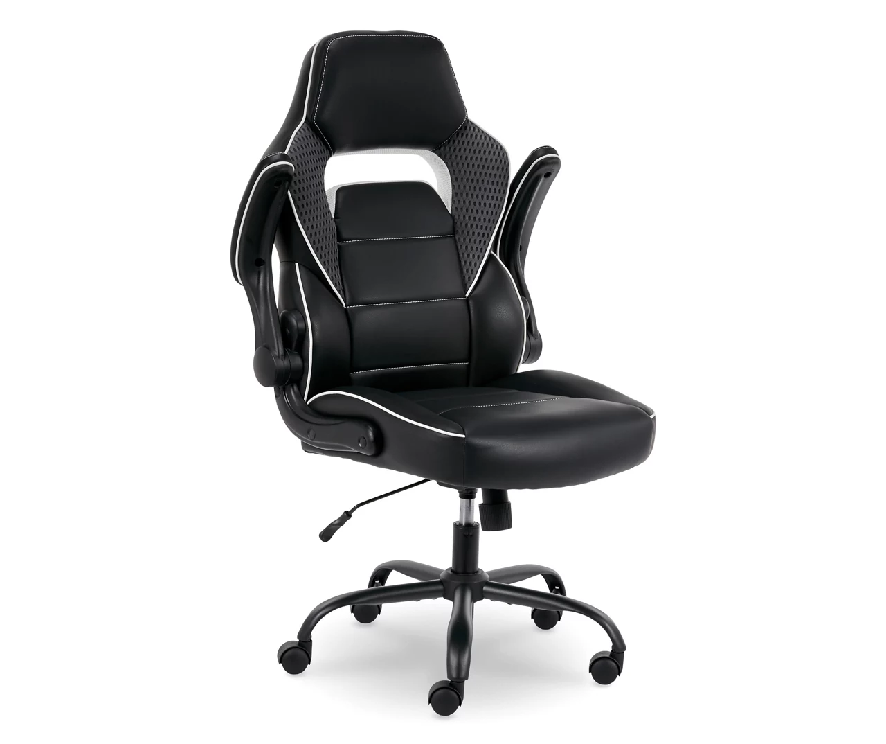 White & Black Faux Leather Gaming Chair 8 White & Black Faux Leather Gaming Chair - Image 8