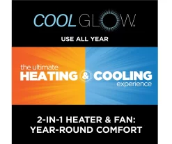 59.5" Black CoolGlow Electric Fireplace & Fan Console -Home Style Shop 810620259 M7