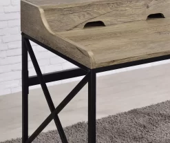 Corday Gray Wood Writing Desk With USB Charing -Home Style Shop 810680820 B8 1