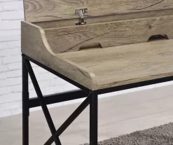 Corday Gray Wood Writing Desk With USB Charing -Home Style Shop 810680820 B8 2