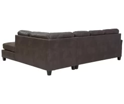 Signature Design By Ashley Navi Smoke Faux Leather Sleeper Sectional With Right-Facing Chaise 6 Signature Design By Ashley Navi Smoke Faux Leather Sleeper Sectional With Right-Facing Chaise -Home Style Shop combo760013 2