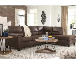 Signature Design By Ashley Navi Chestnut Faux Leather Sectional With Right-Facing Chaise 7 Signature Design By Ashley Navi Chestnut Faux Leather Sectional With Right-Facing Chaise -Home Style Shop combo760015 3