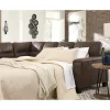 Signature Design By Ashley Navi Chestnut Faux Leather Sleeper Sectional With Left-Facing Chaise