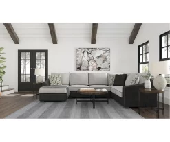 Signature Design By Ashley Bilgray Gray Faux Leather 3-Piece Sectional With Left-Facing Chaise
