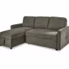 Signature Design By Ashley Kerle Charcoal Sectional With Pop-Up Bed