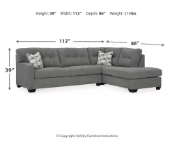 Signature Design By Ashley Highland Falls Gray Sectional -Home Style Shop combo980201 3